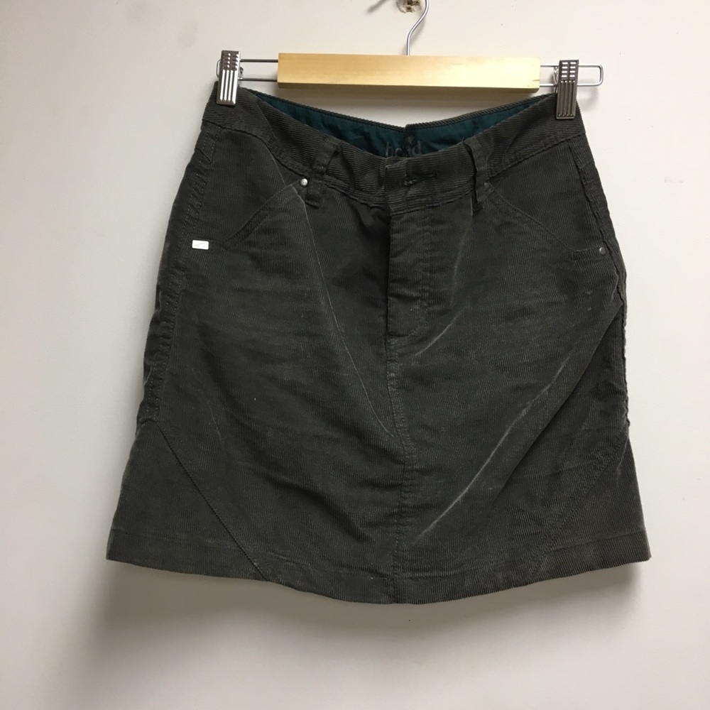 Horny Toad dark gray corduroy mini skirt size 4